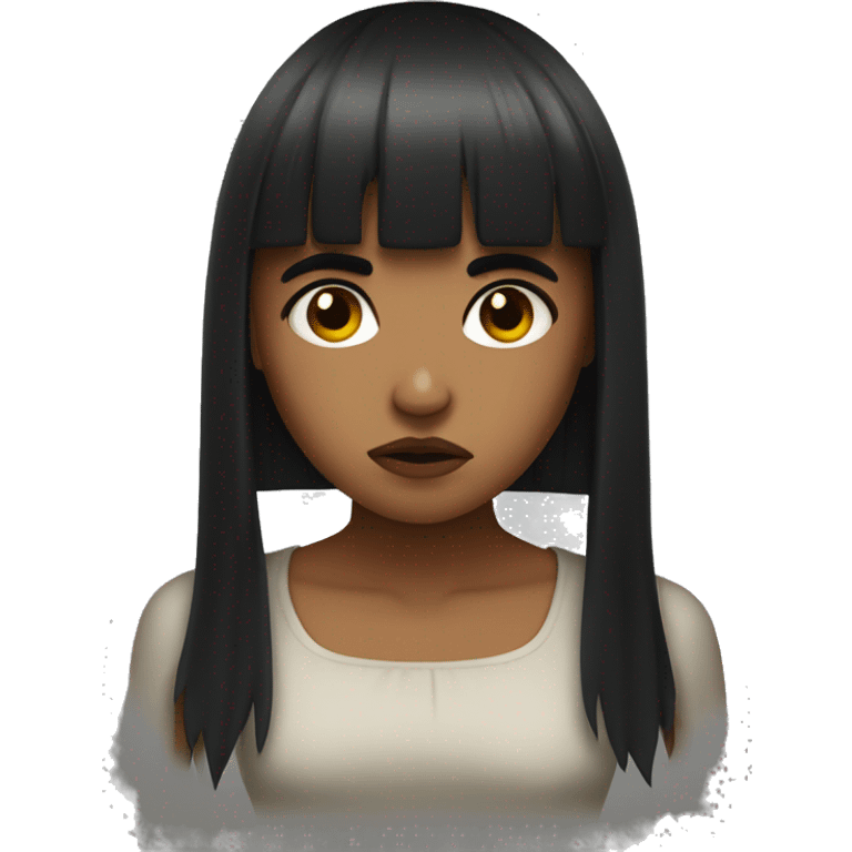 Irritated girl with black bangs emoji