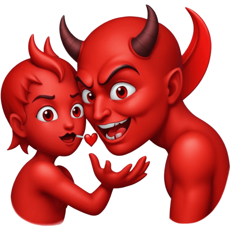 Devil sending a kiss emoji