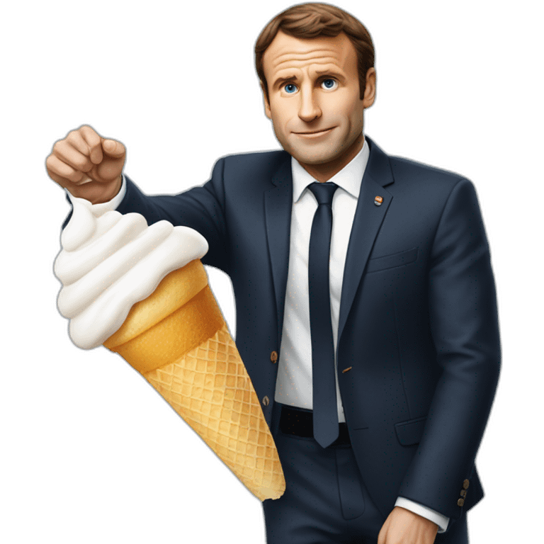 Macron avec une glace  emoji