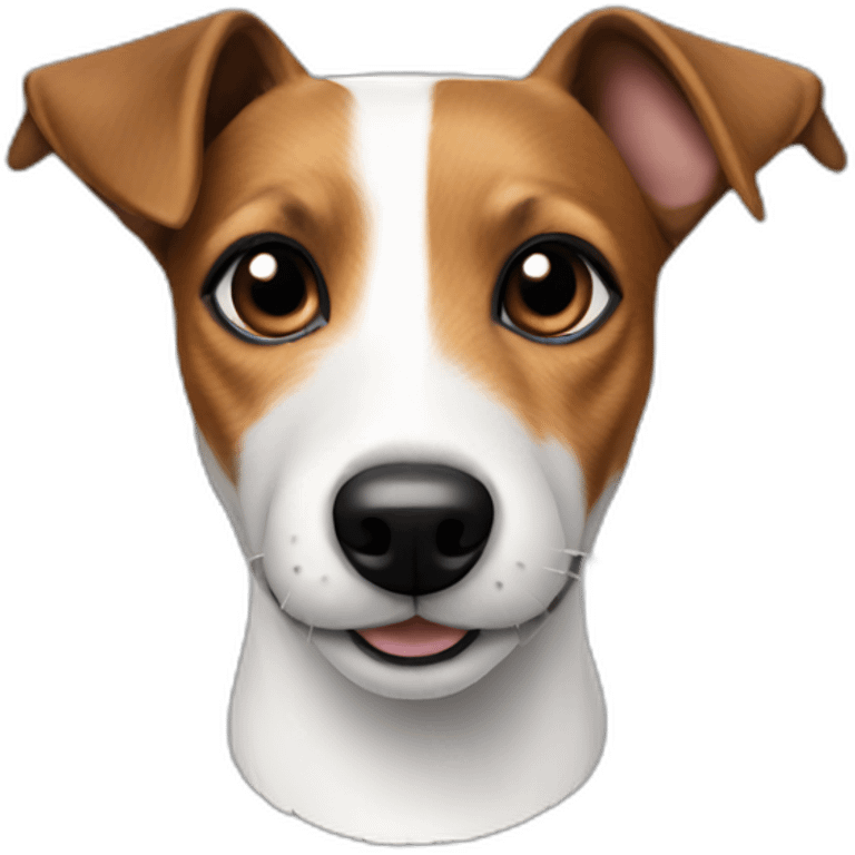 Jack Russell Terrier with a black and tan head emoji