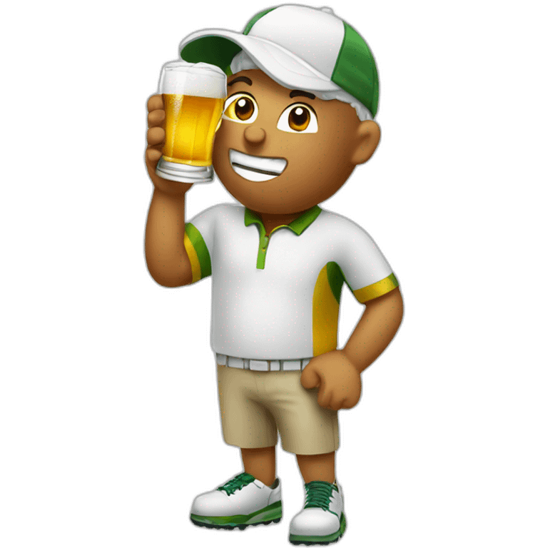 Golfer drinks beer emoji