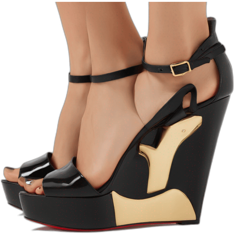 Sandal Platform wedges black louboutin emoji