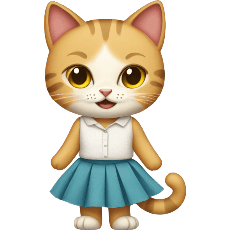 cat wearing a skirt  emoji