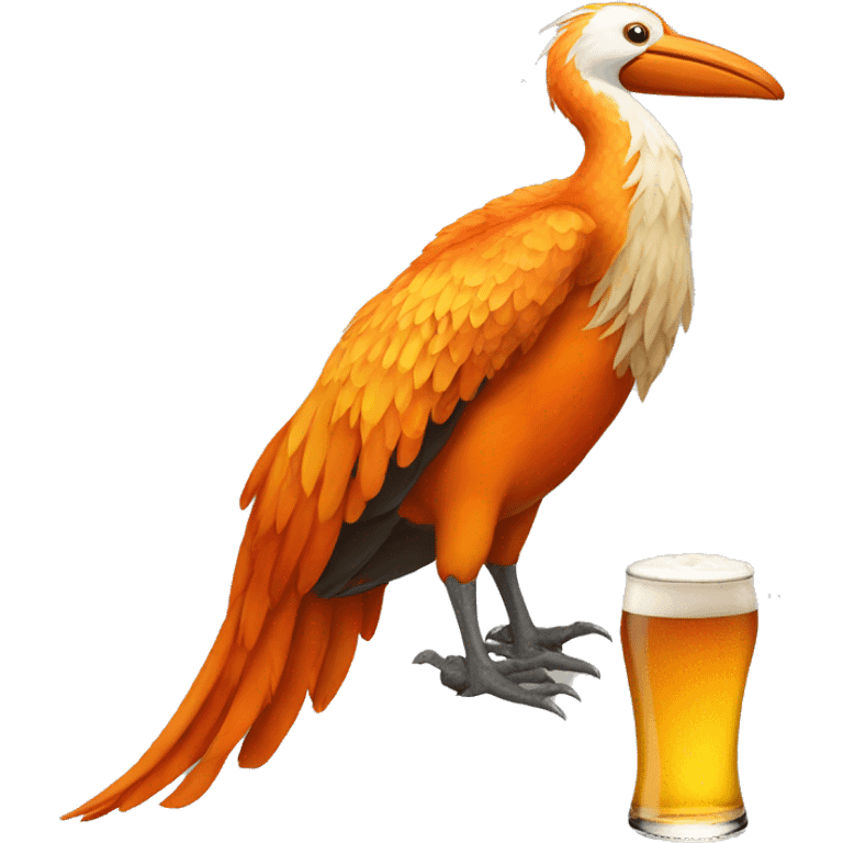 orange Phoenix + pelican + beer emoji