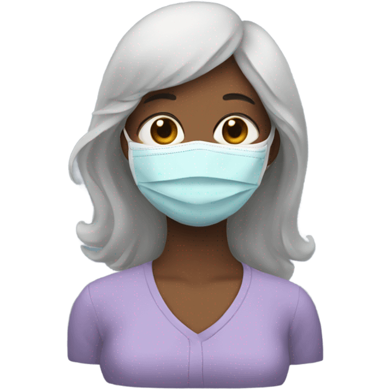 Mother with mask emoji