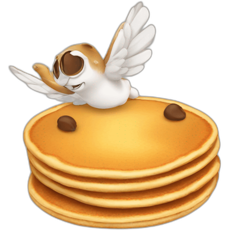 flying pancake with wings emoji