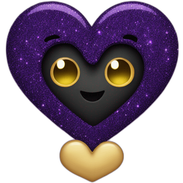 purple and black glitter heart emoji