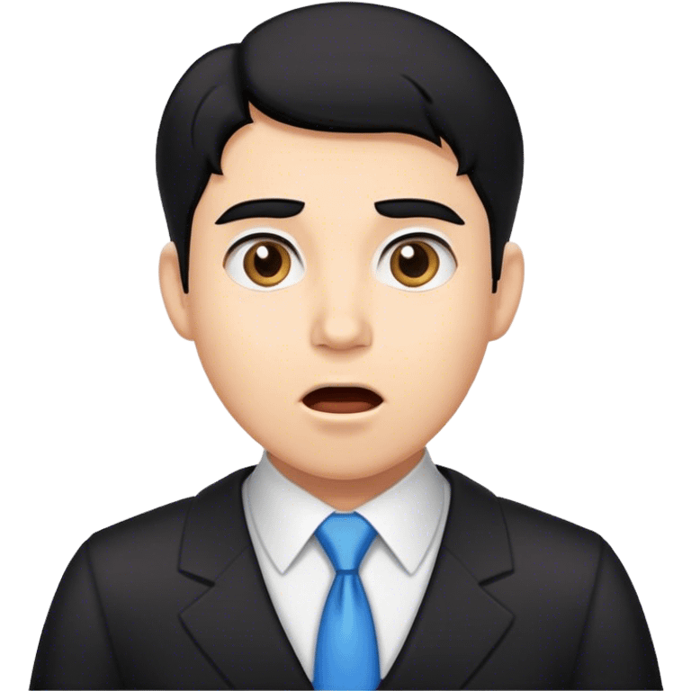 Black-haired male lawyer is surprised emoji