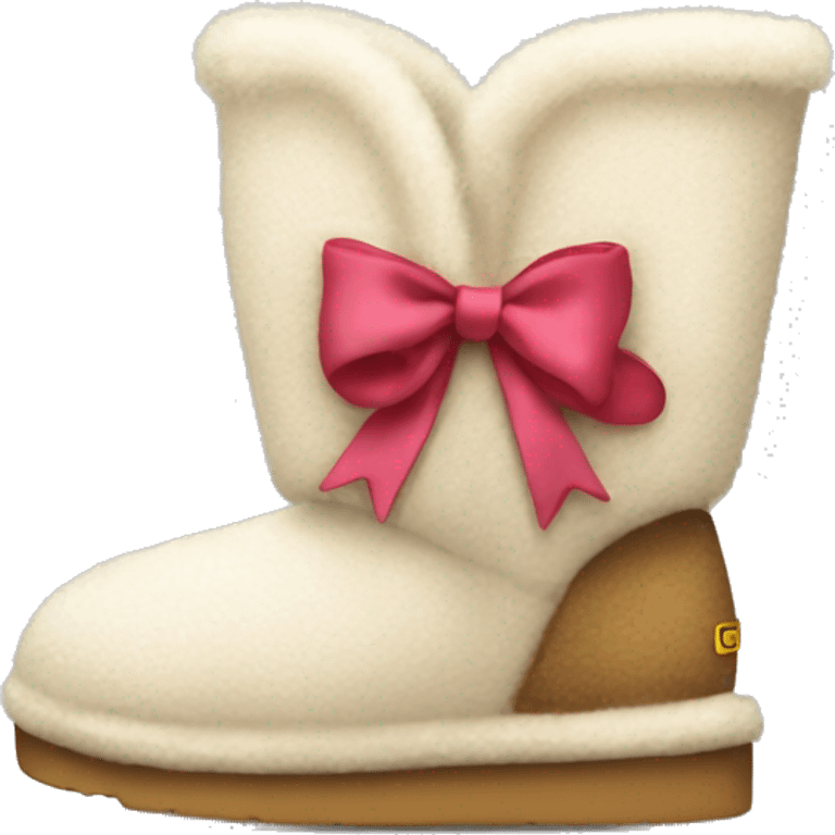 Fuzzy uggs with bow on the back emoji