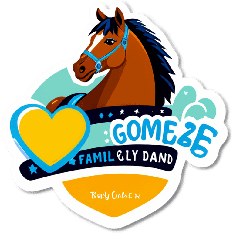 Horse that says “Gomez Family Weekend  emoji