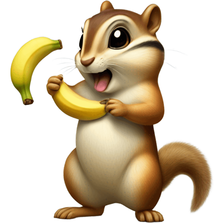 Chipmunk licking banana  emoji