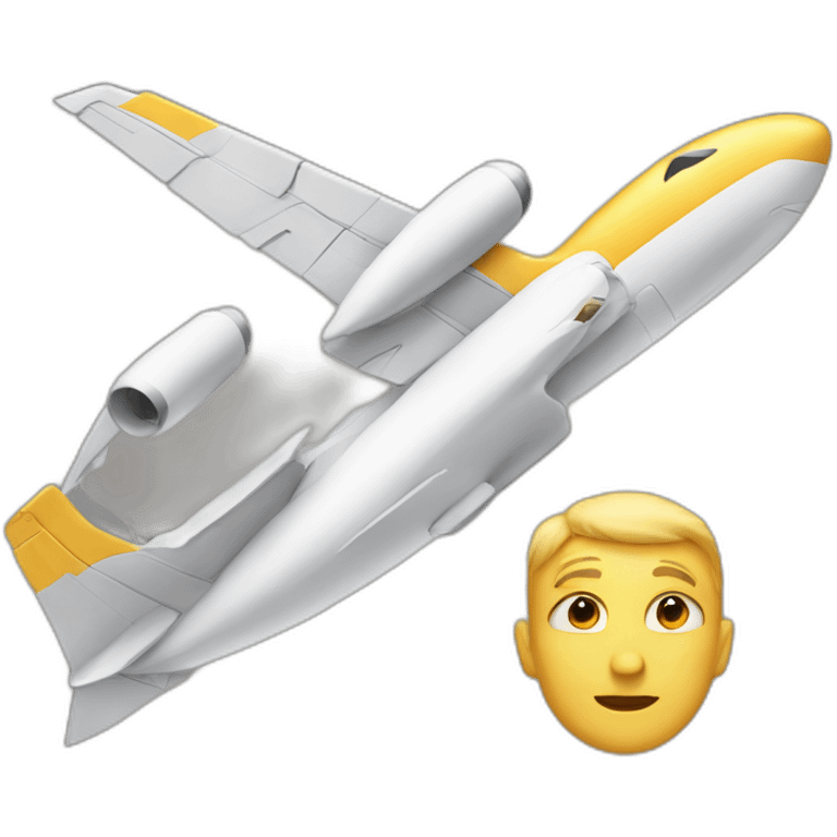 Aeroplane with a human head emoji