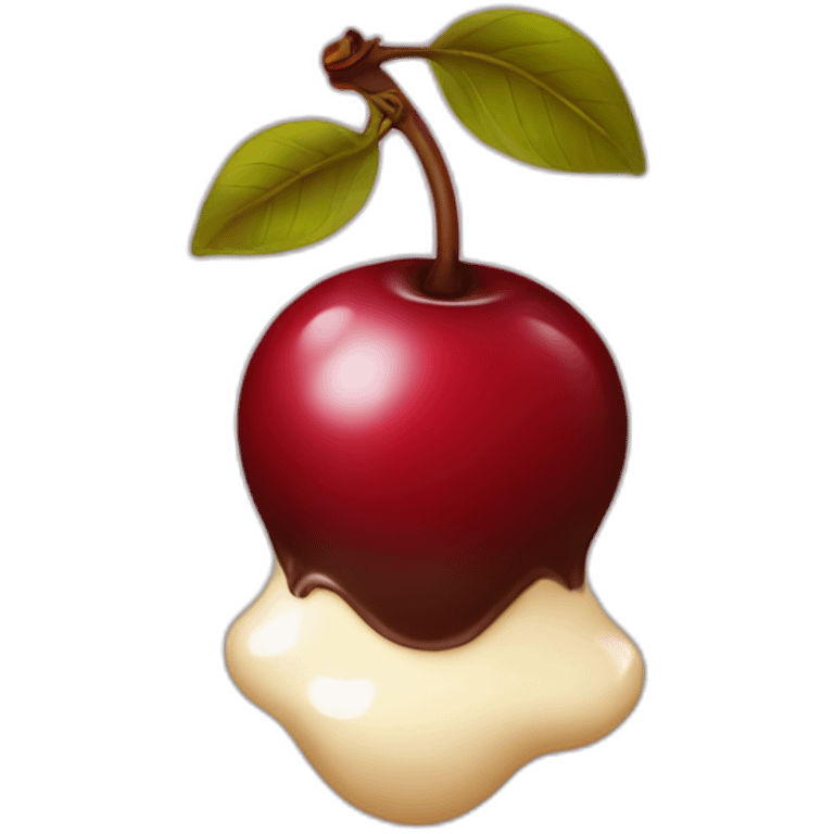 Cherry with chocolate and cream emoji