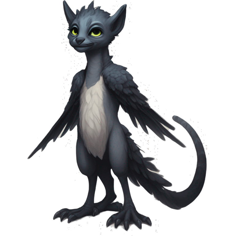  Cute Edgy Realistic Rare Fantasy eldritch Slim Vernid-Trico-Melprin-species by LiLaiRa, by Falvie, full body emoji