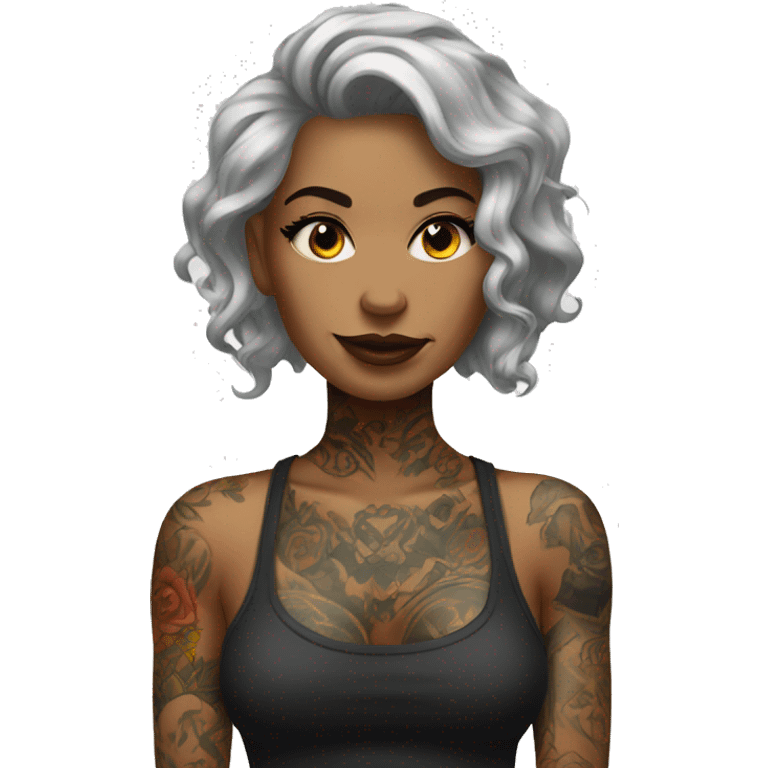 tattooed woman very attractive emoji