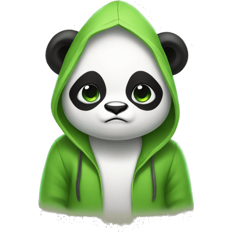 panda wearing frog hodie emoji