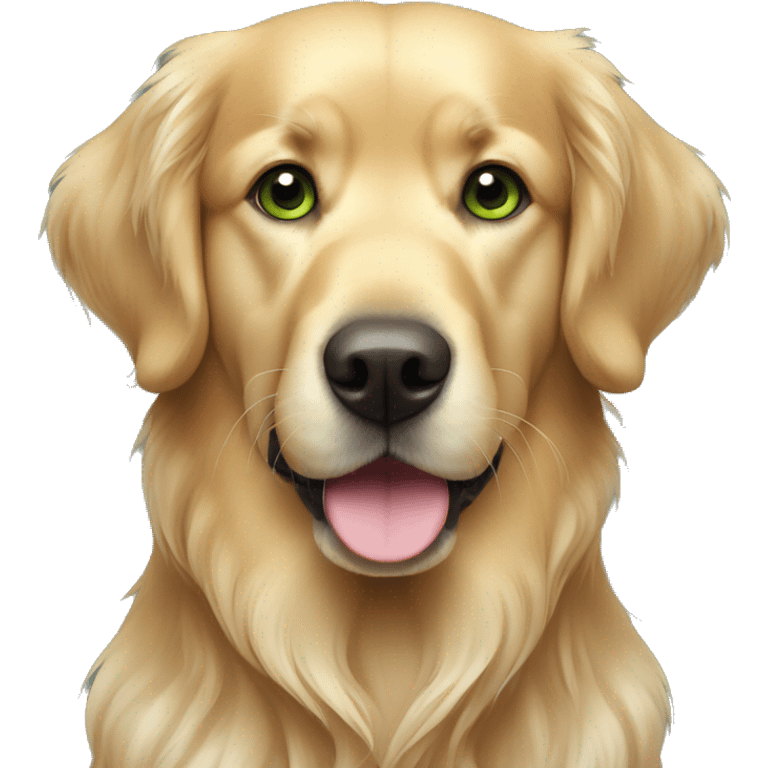 Golden retriever gris con ojos verdes emoji