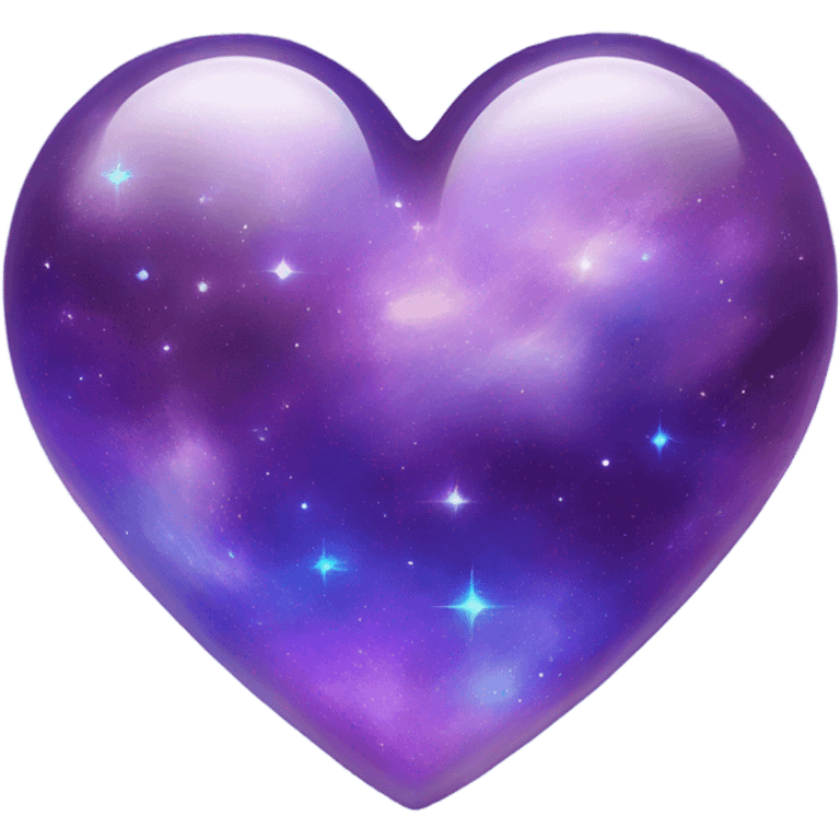 Pastel glass purple blue galaxy heart  emoji