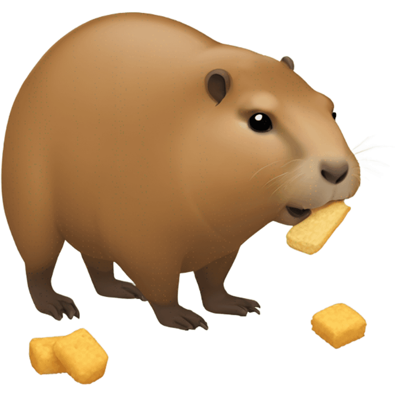 Capybara eating snacks emoji