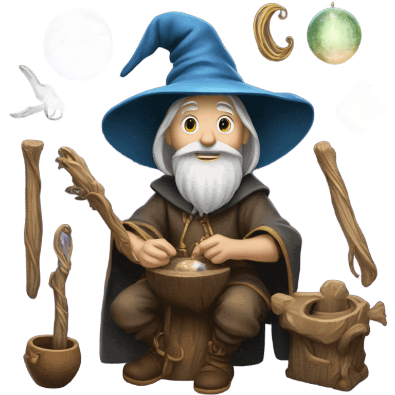 Wizard doing crafts emoji