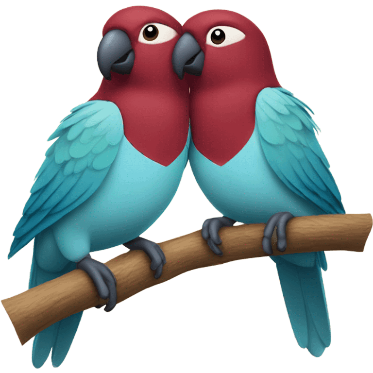 Burgundy Love birds emoji