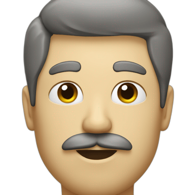 Plated hair and mustache above his mouth emoji