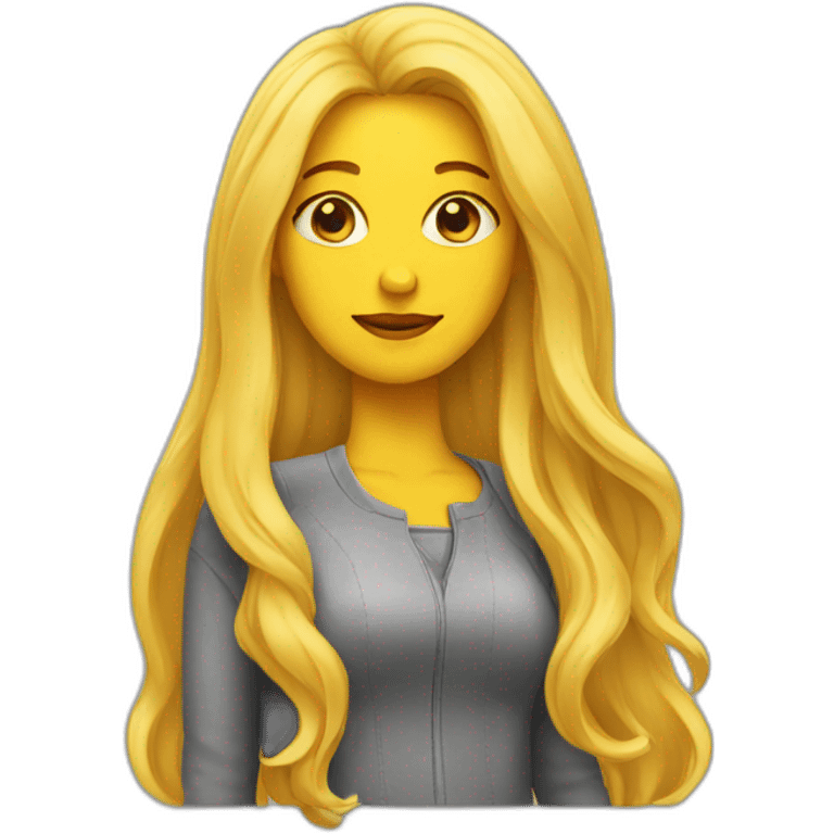 Woman with long yellow hair emoji