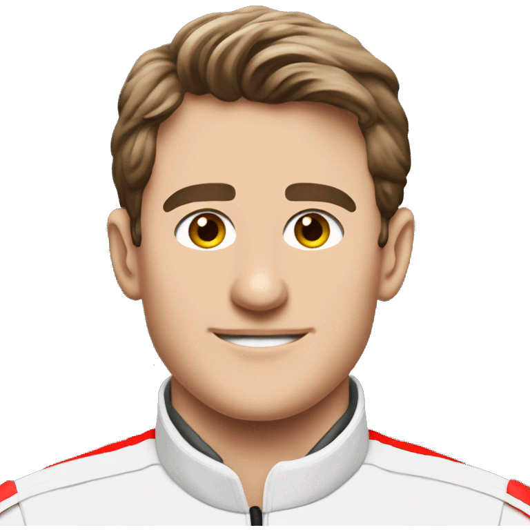 Crea un emoji di un uomo pilota di formula 1, Leclerc con la tuta della Ferrari emoji