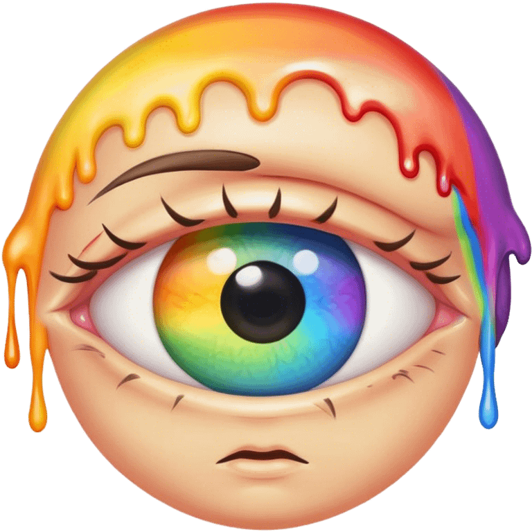 weird melted rainbow eye emoji