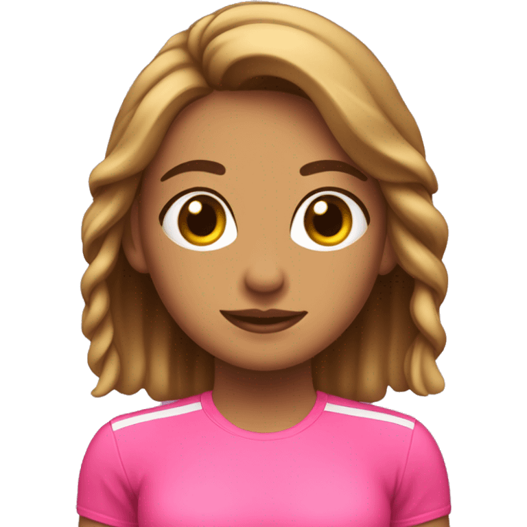 Chica gimnasta de pelo marrón con ropa rosada  emoji