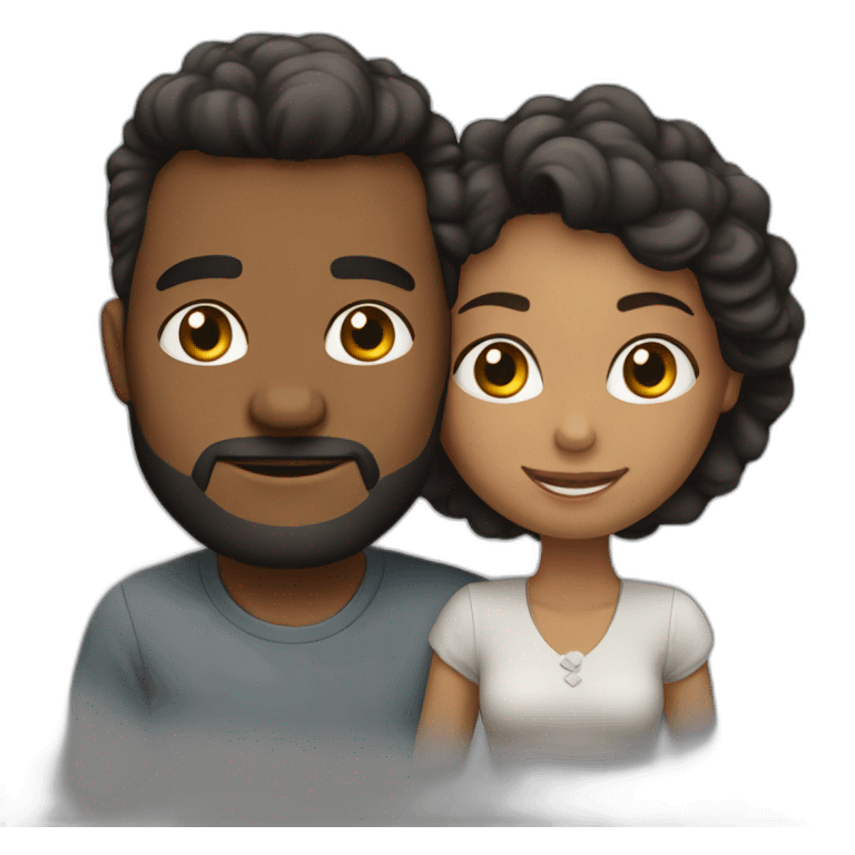 casal interracial beijando emoji