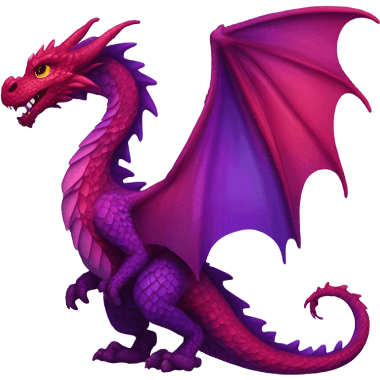 Beautiful red to purple ombré dragon emoji