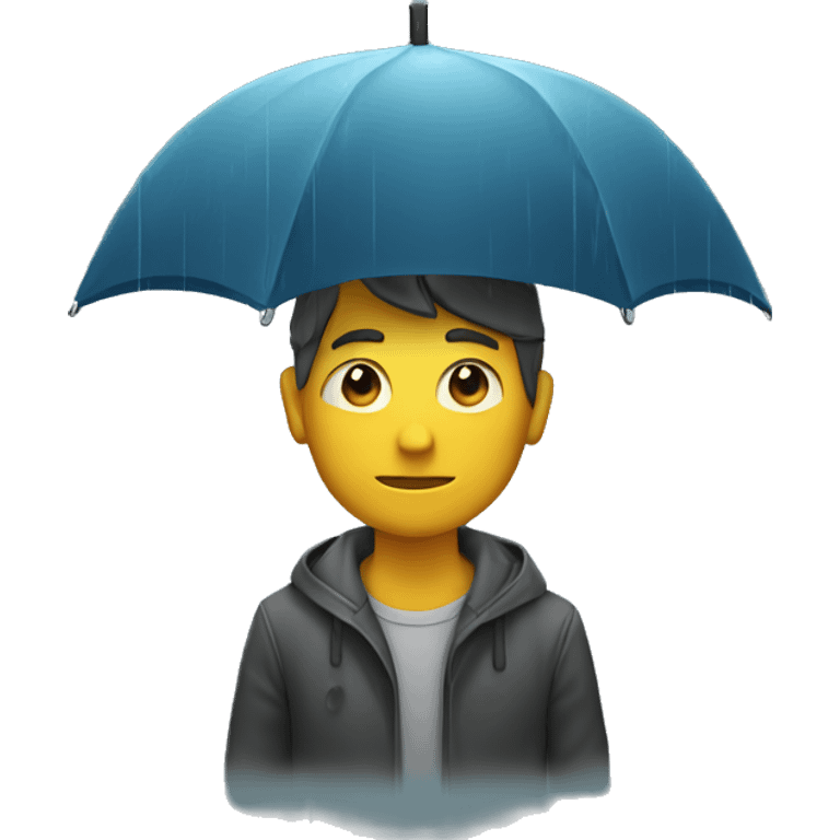 A man under the rain emoji