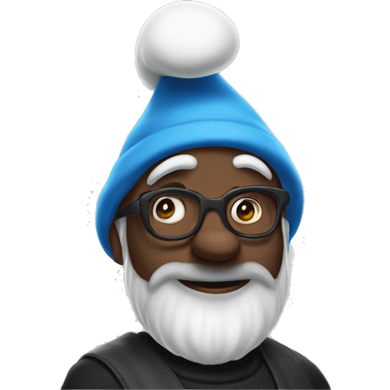 papa smurf but black emoji