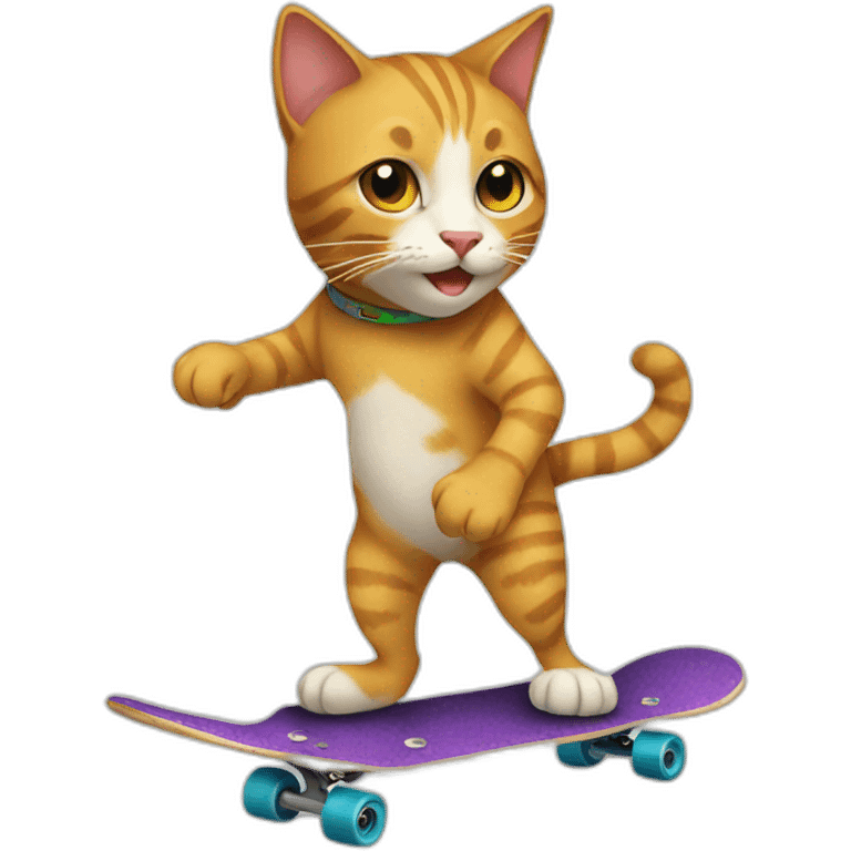 cat on skateboard emoji