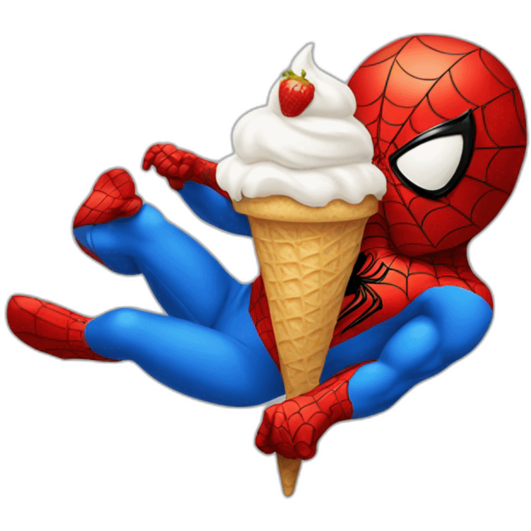 Spiderman with ice cream  emoji