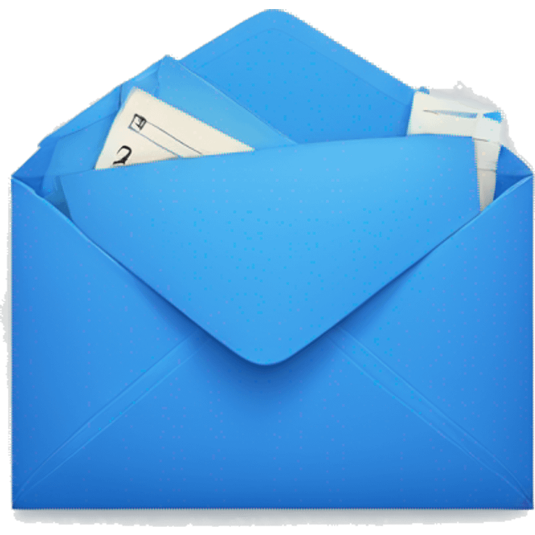 blue envelope unface with simple clock face in the left corner emoji