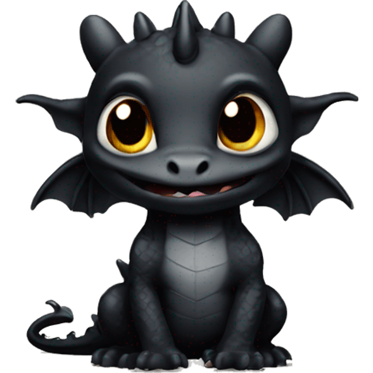 Black baby dragon emoji