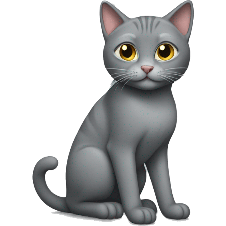 The grey cat pulls up emoji