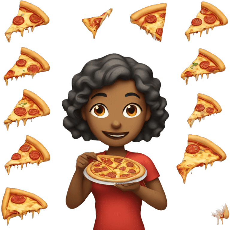 Girl eating pizza  emoji