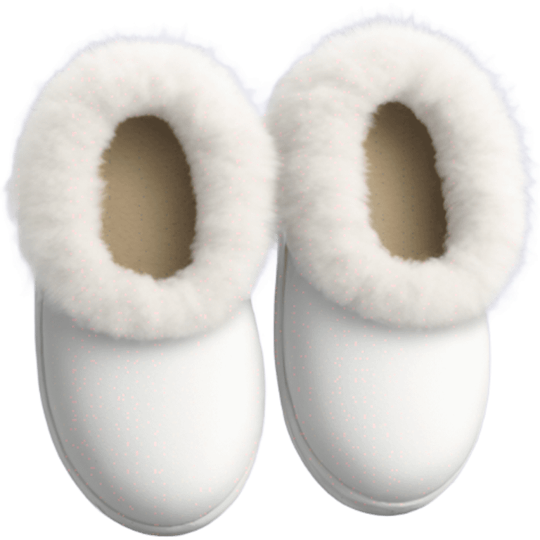 White slippers with a pompom emoji