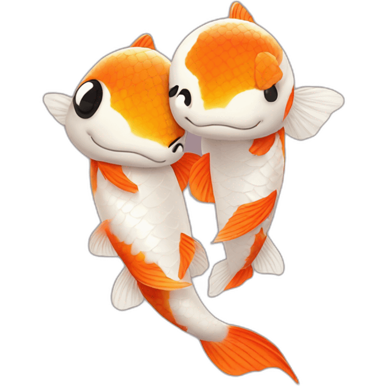 koi fish couple hugging emoji