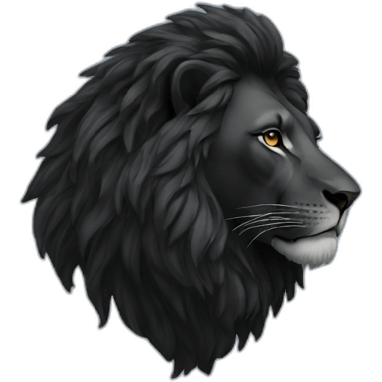 black lion sideview emoji