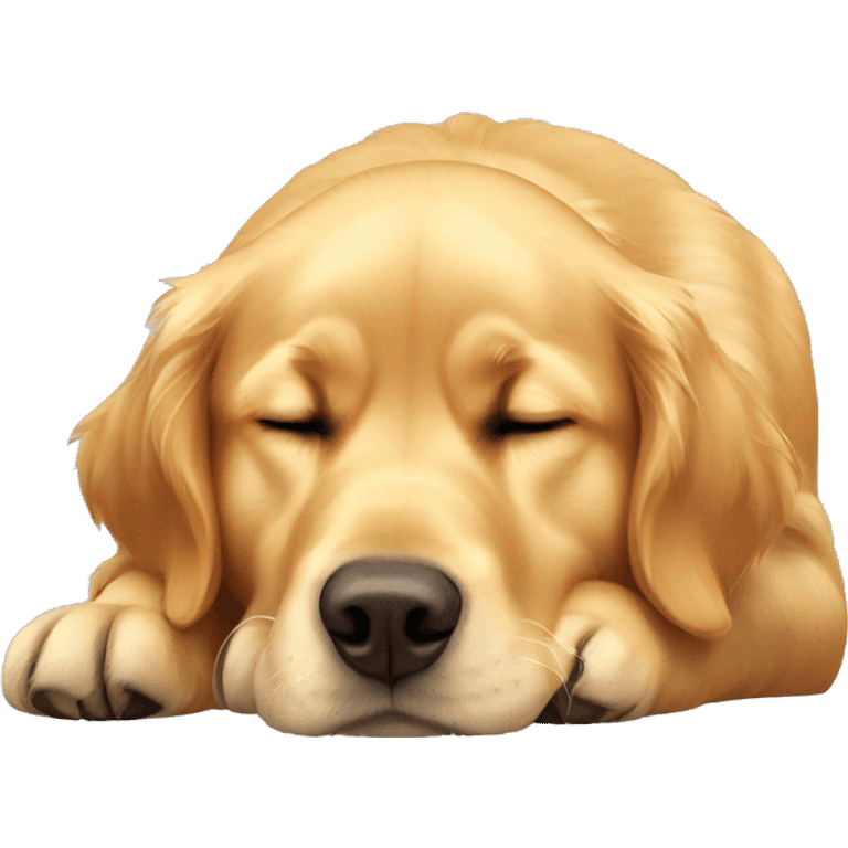 Golden retriever sleeping upright emoji