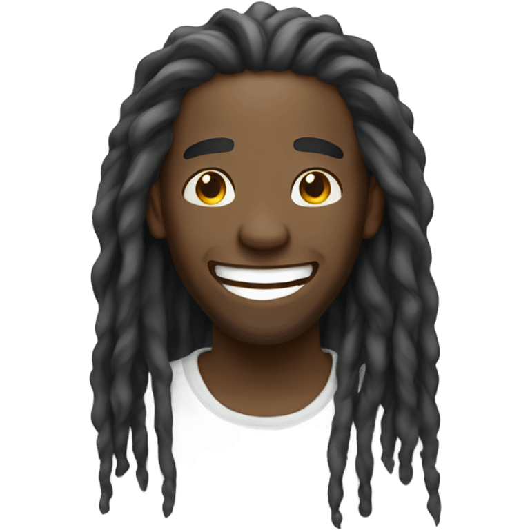 black guy with long locs laughing emoji