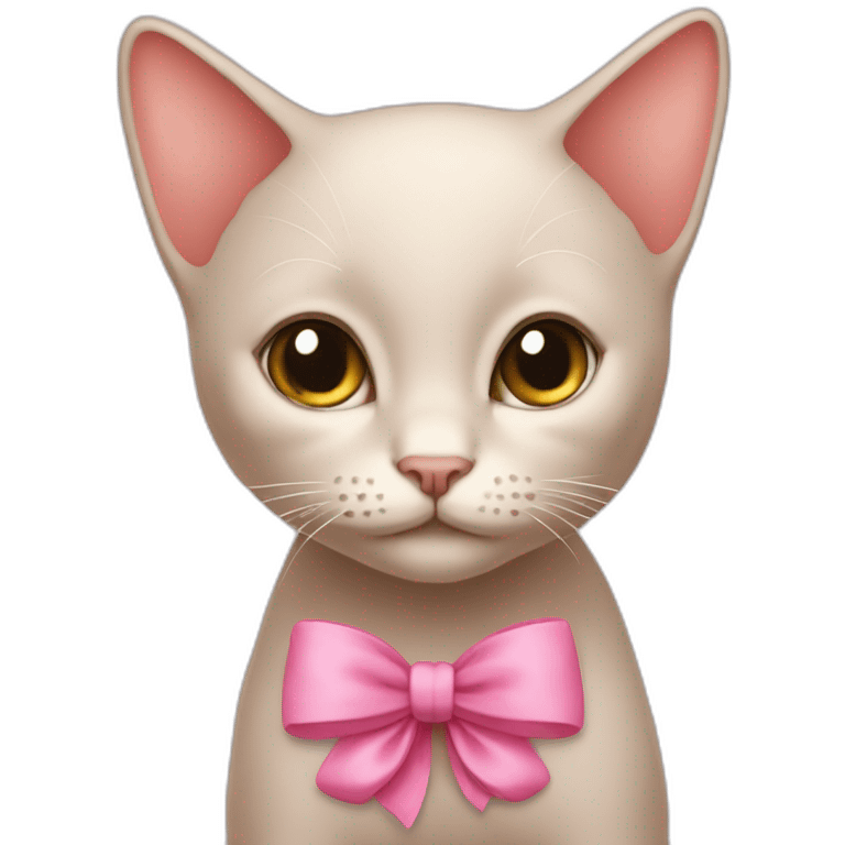 kitty marie without hair with pink bow emoji