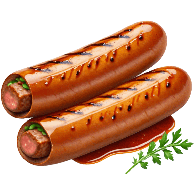 Cinematic spicy chipotle sausage, glistening with smoky, tangy sauce, charred and grilled to perfection, sliced open to reveal juicy filling, served with fresh herbs, rich and flavorful, detailed and appetizing. emoji