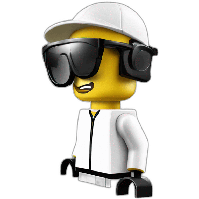 Lego tennis in sport sunglasses and sport cap emoji