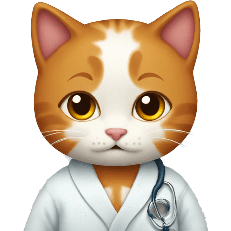 Redhead cat in a doctor’s robe emoji