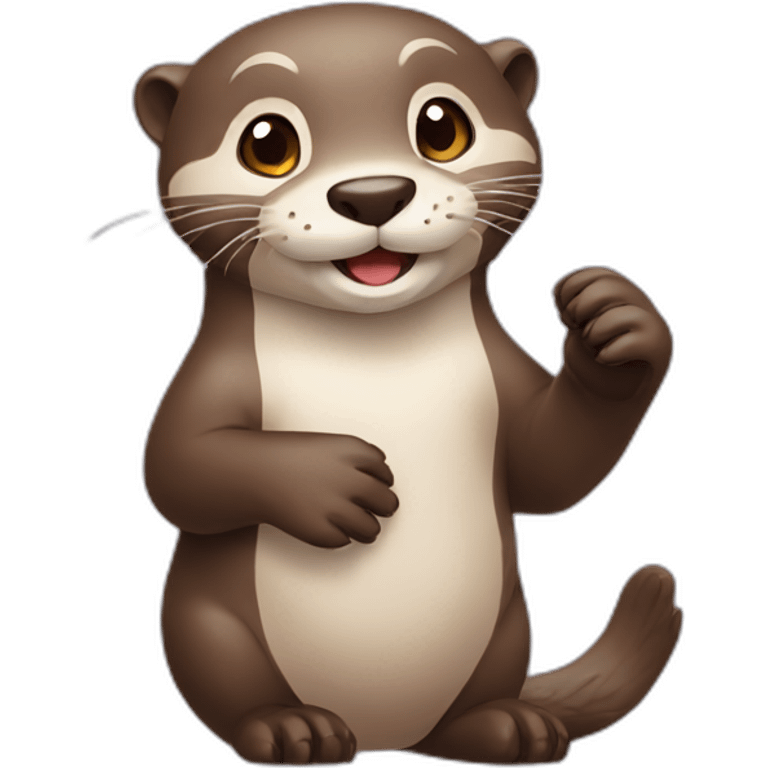 Otter raising paw emoji